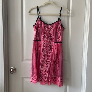 Nanette Lepore Pink Lace Dress Sz 2
